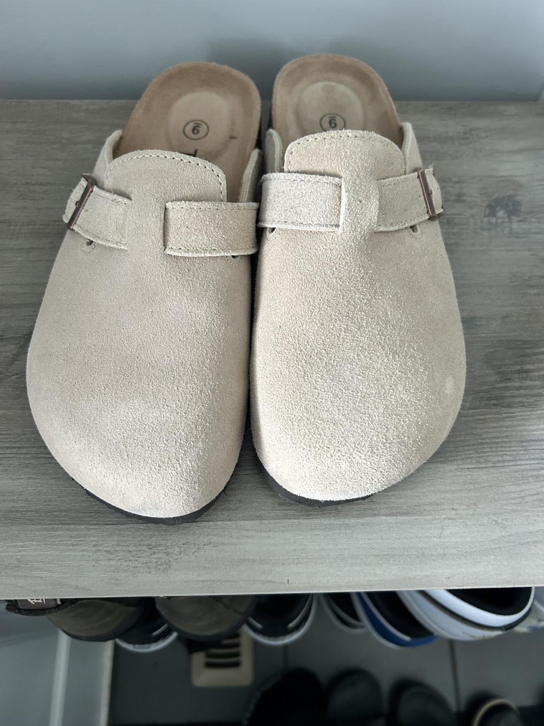 Taxi Beige Suede Clogs - Size 9 - photo 2