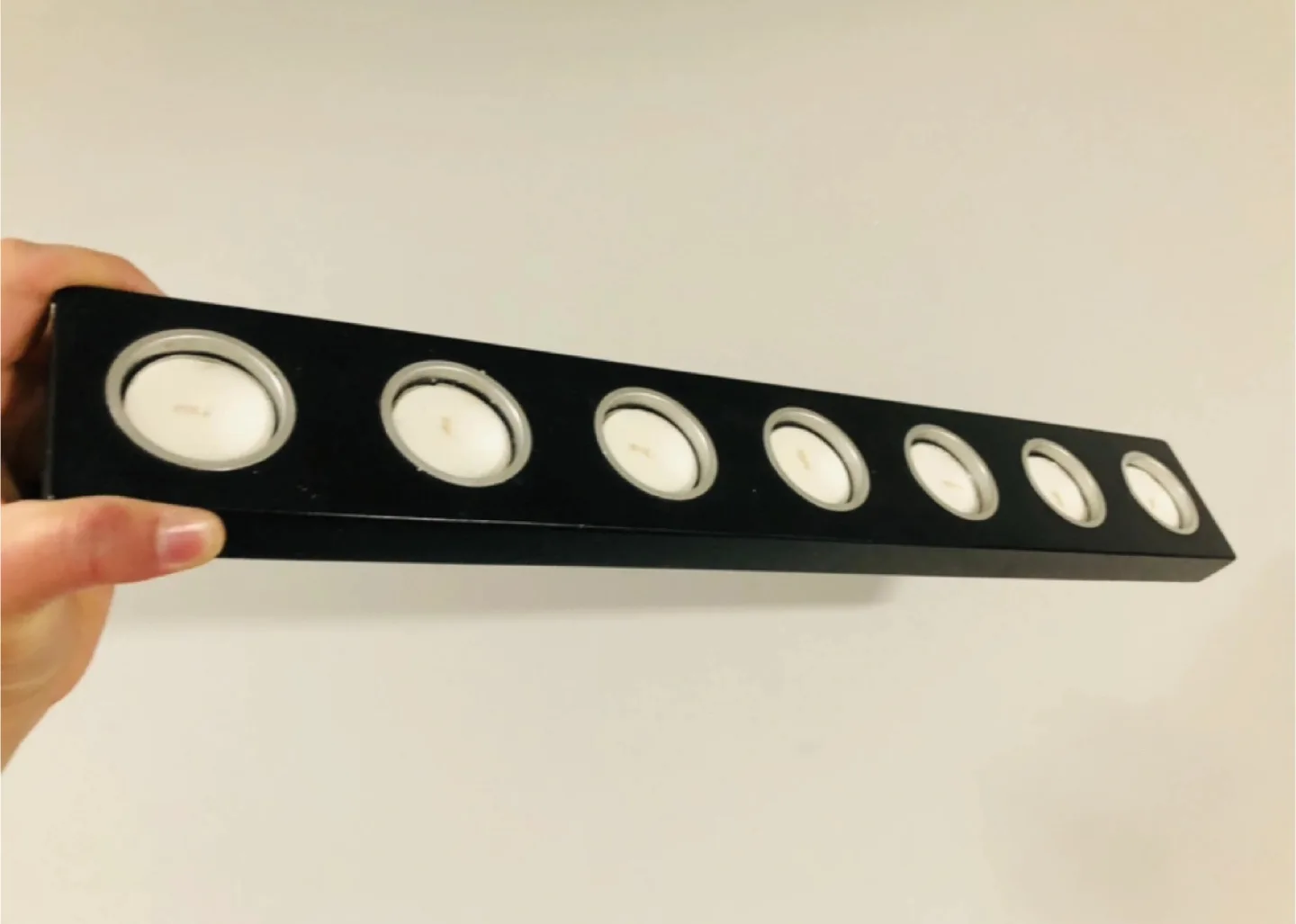 🇨🇦 Brand new Black Candle Holder - 7 Tea Lights thumbnail