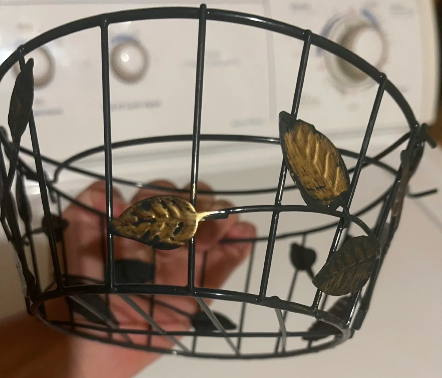 🇨🇦 Metal Wire Basket with Leaf Design thumbnail