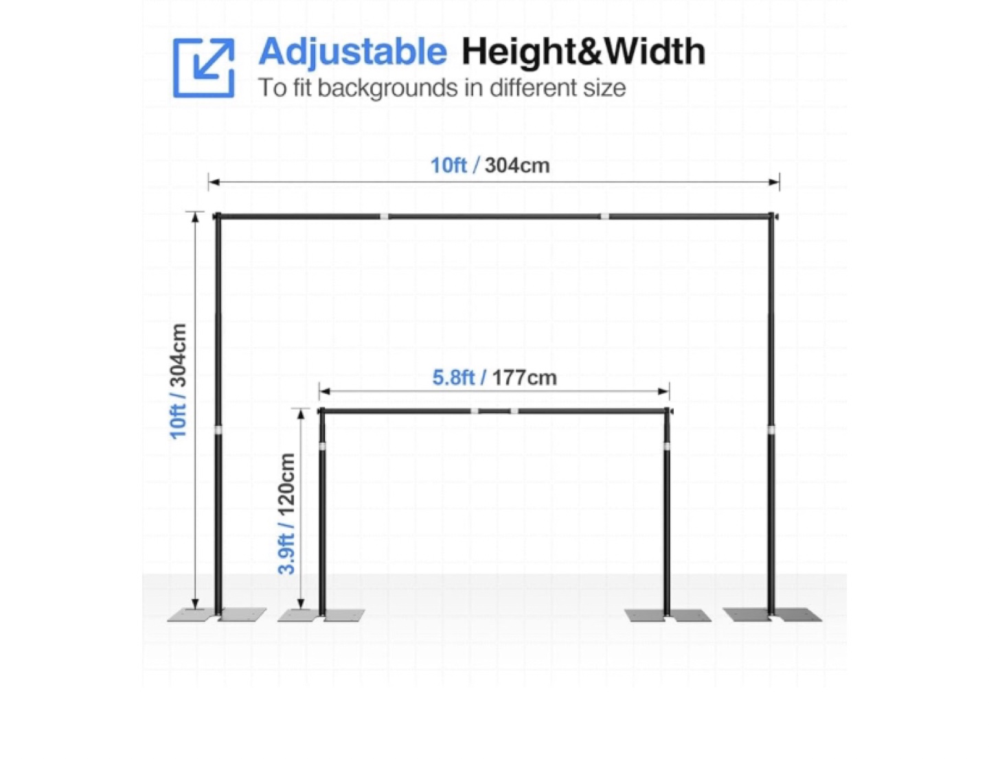 Adjustable Height & Width Backdrop Stand - photo 3