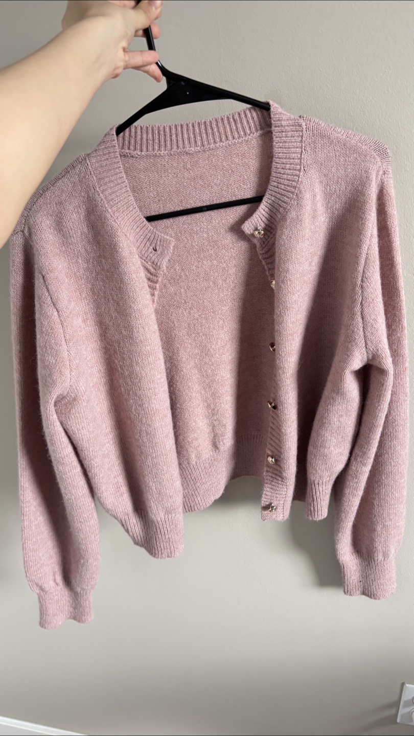 Pink Knit Cardigan