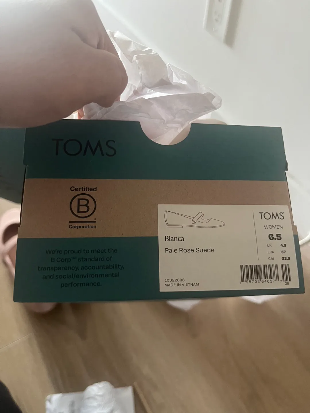 TOMS Bianca Pale Rose Suede Flats - Women's Size 6.5 image indicator(3)