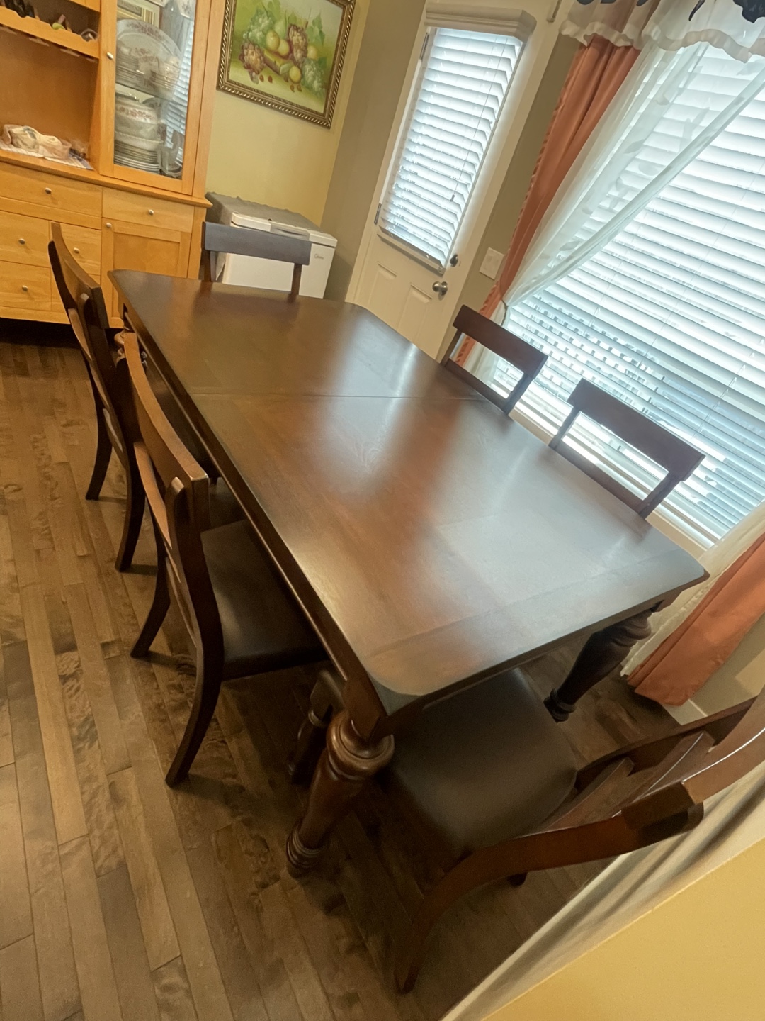 Dining Table with 6 Chairs - Dark Wood - photo 3