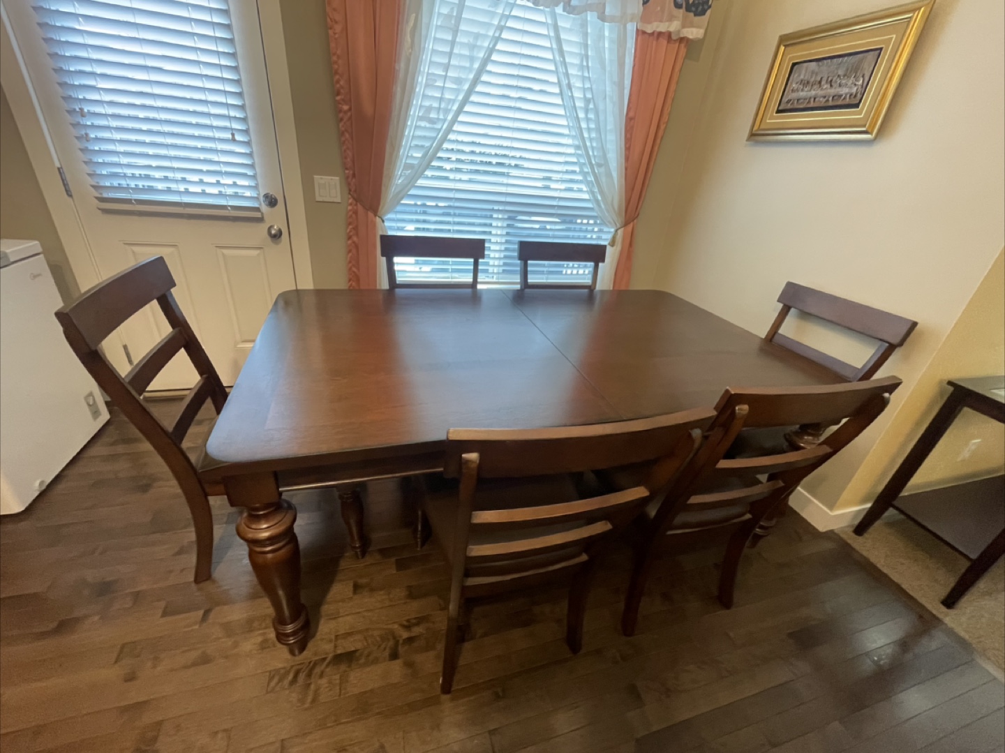Dining Table with 6 Chairs - Dark Wood