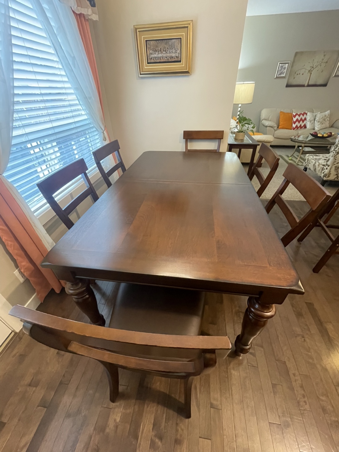 Dining Table with 6 Chairs - Dark Wood - photo 5