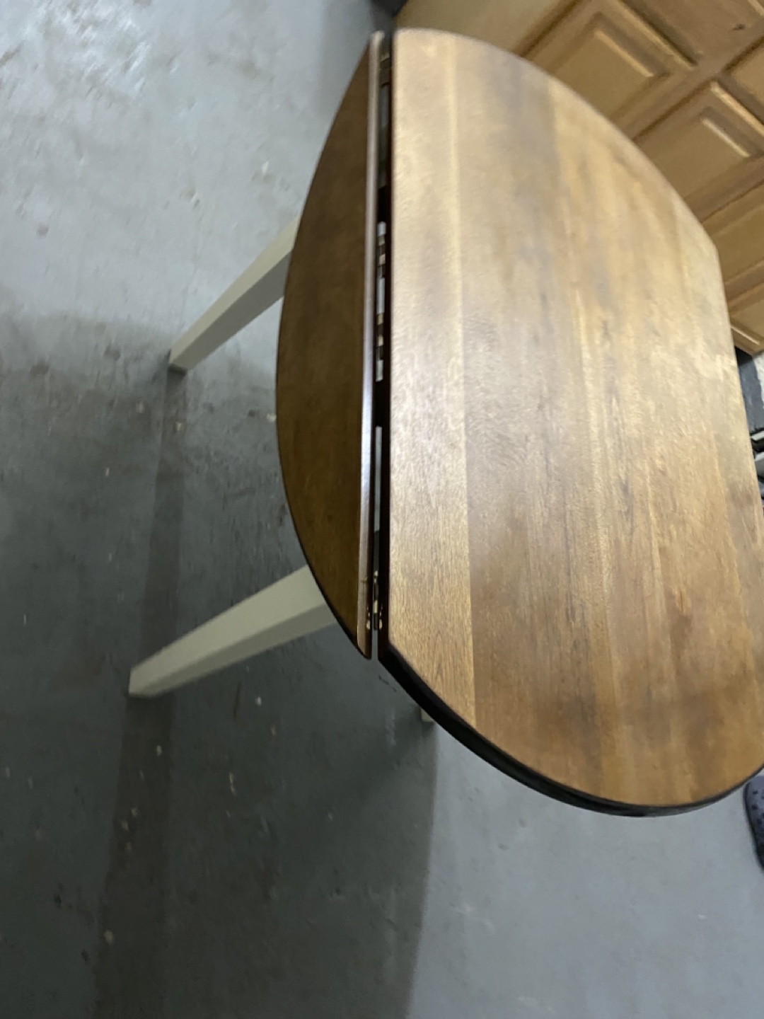 Round Wooden Drop Leaf Dining Table - photo 5