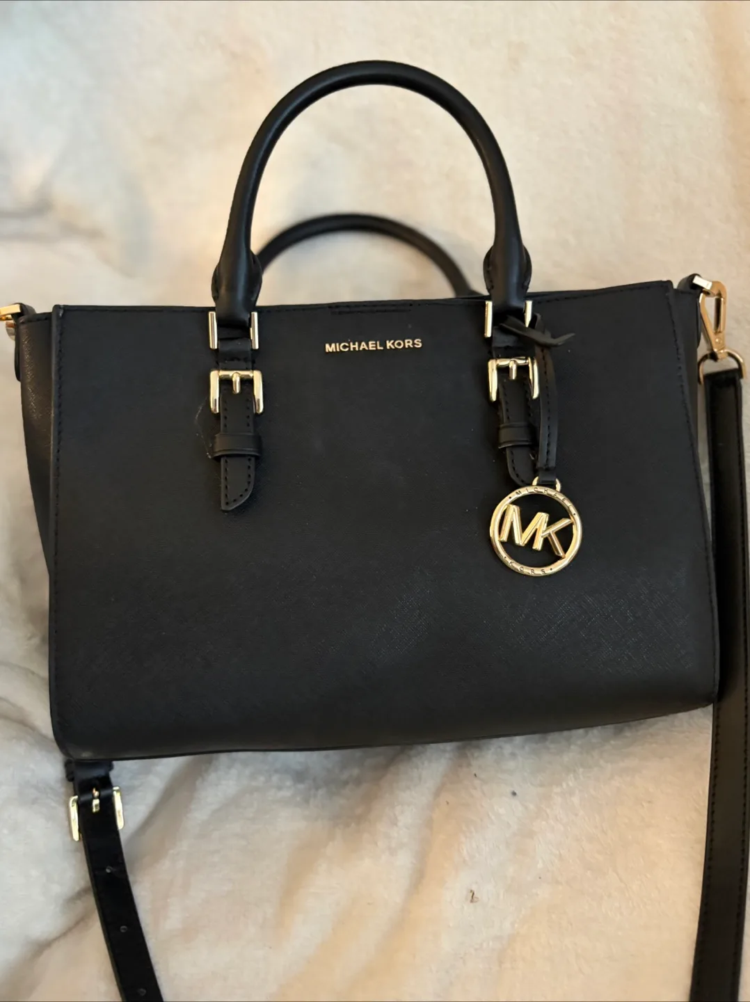 Michael Kors Black Leather Handbag thumbnail