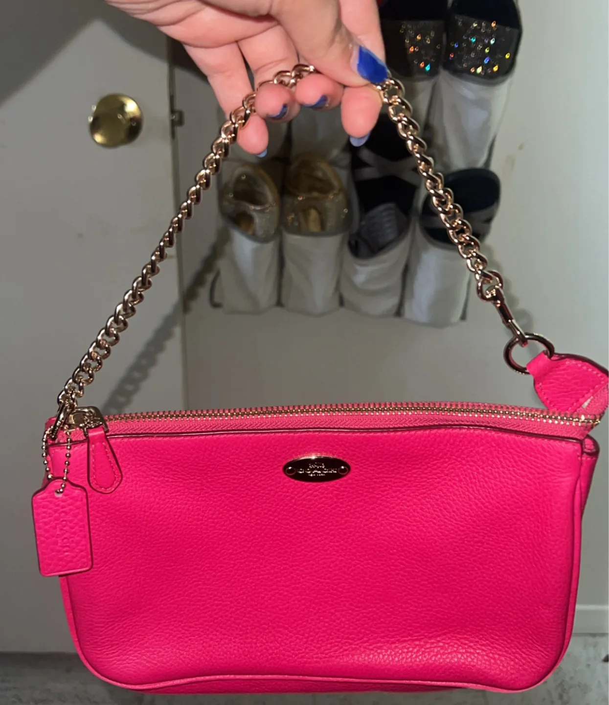 Coach Pink Leather Crossbody Bag thumbnail