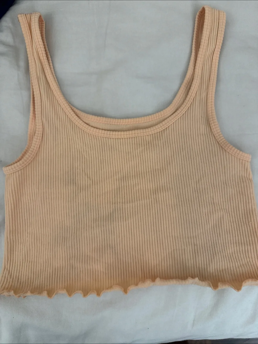 Peach Ribbed Tank Top thumbnail