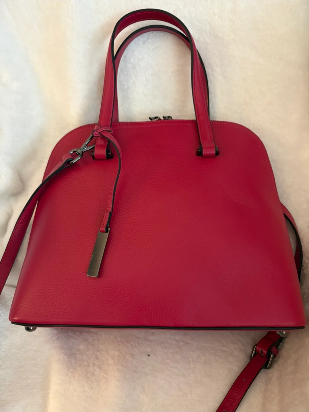 Danier Leather Handbag in Rasberry colour thumbnail