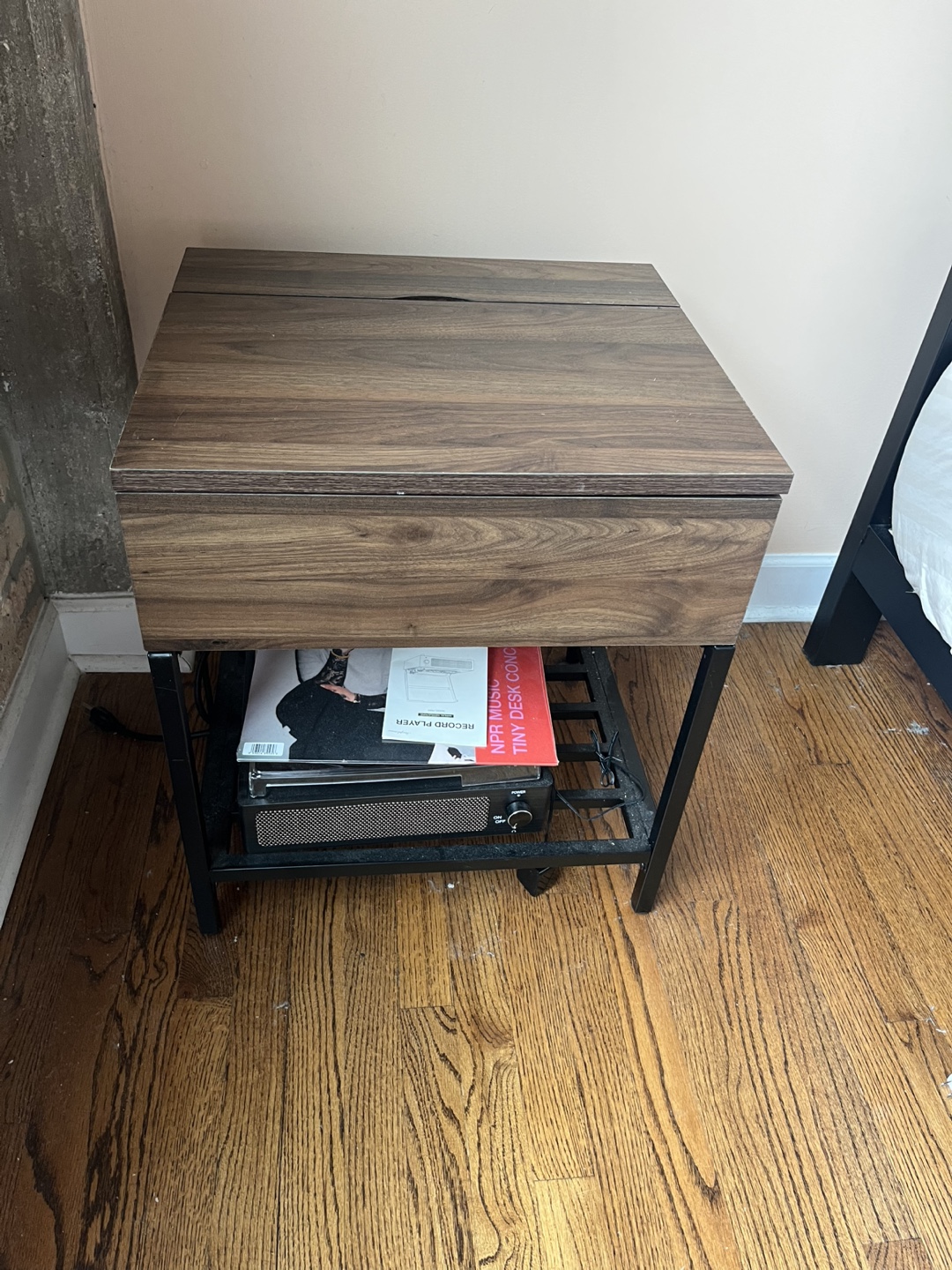Wood Nightstand with USB Ports