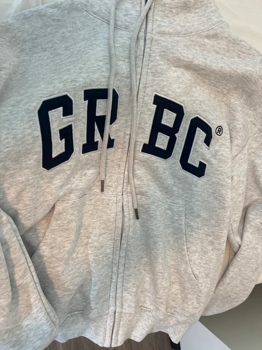 GRBC Full Zip Up Hoodie - light grey very good quality image indicator(2)