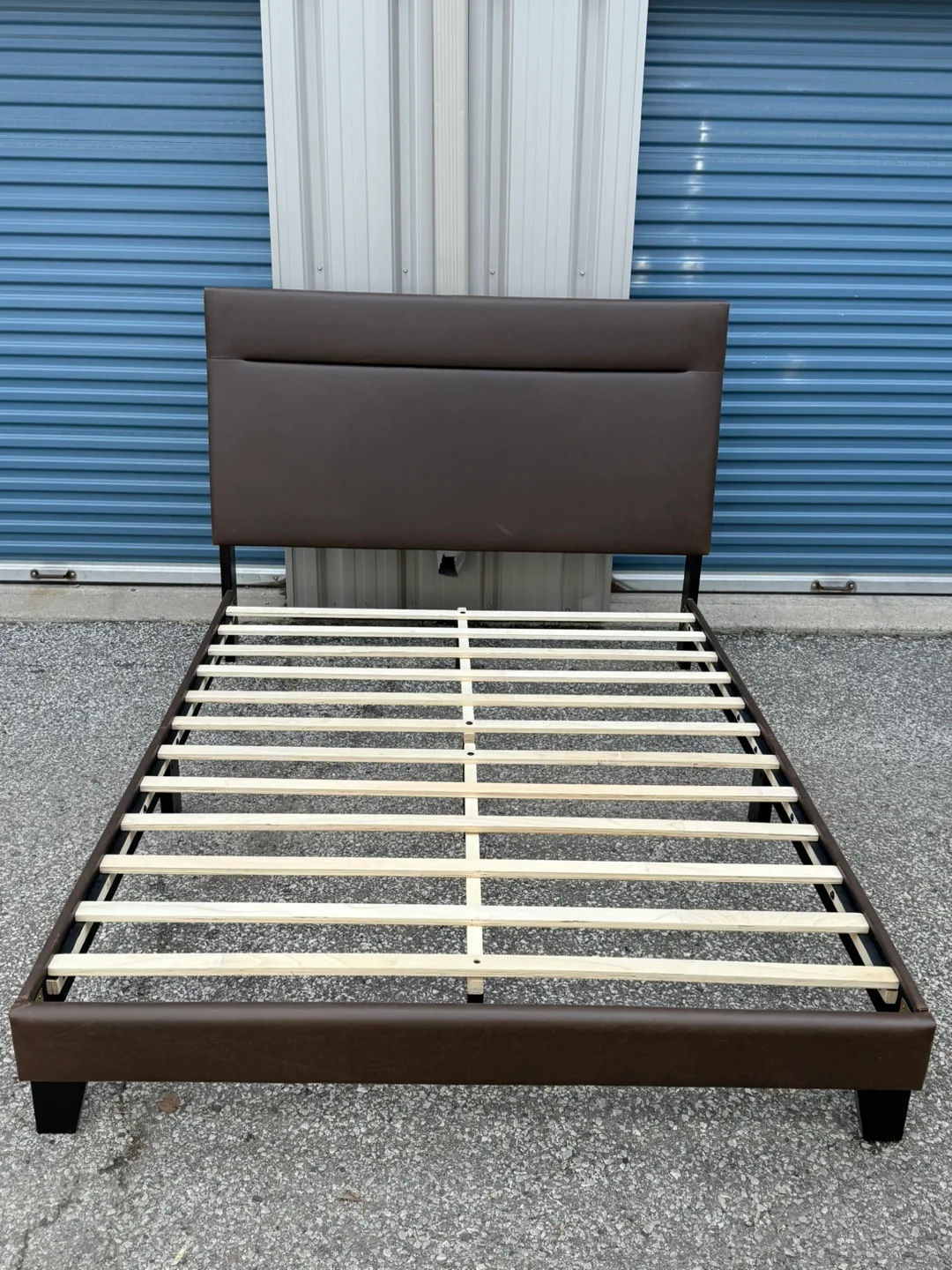 Queen Size Leather Bed – Brown thumbnail