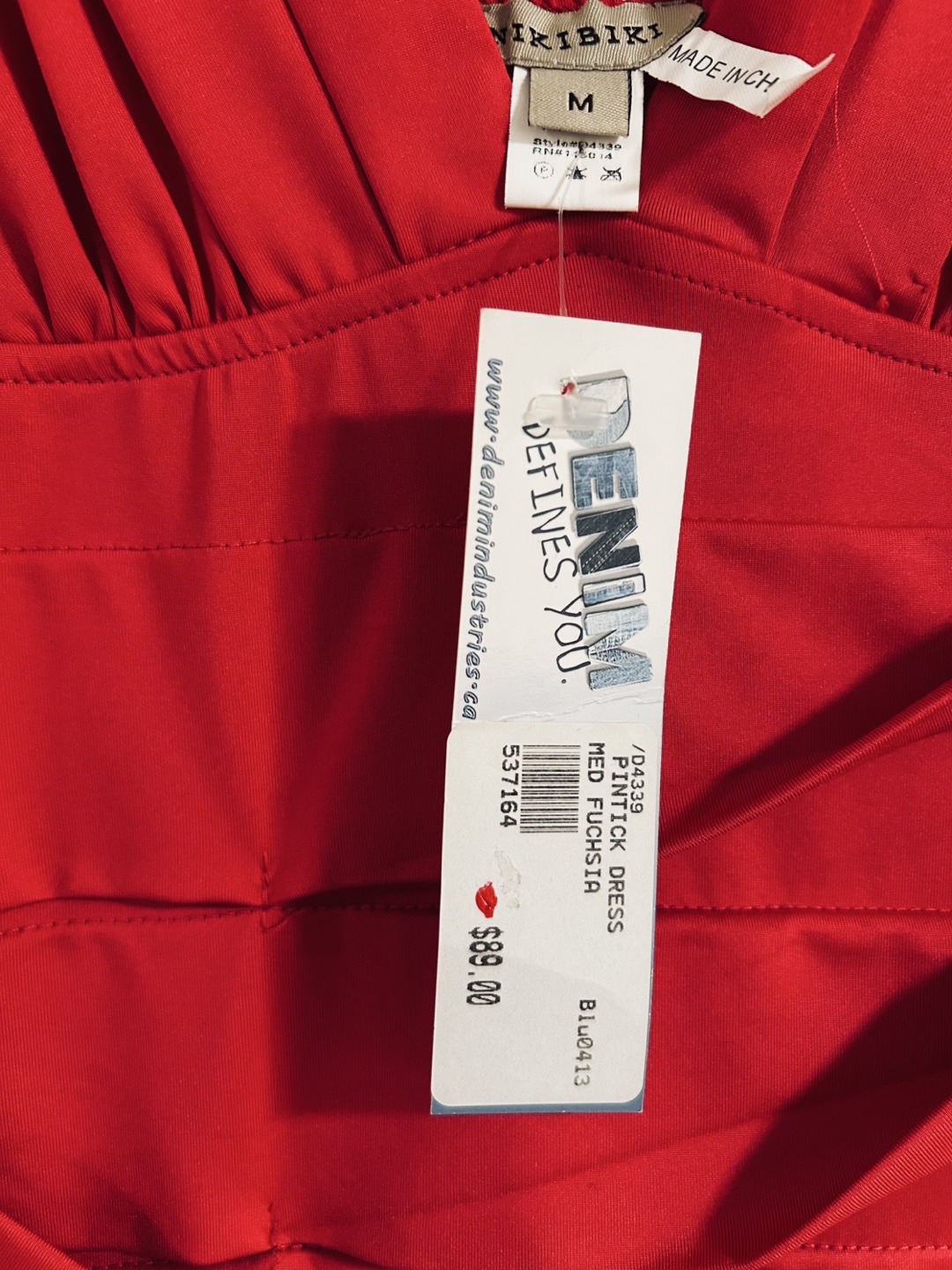 NIKIBIKI Red Pintuck Dress - Size Medium - photo 3