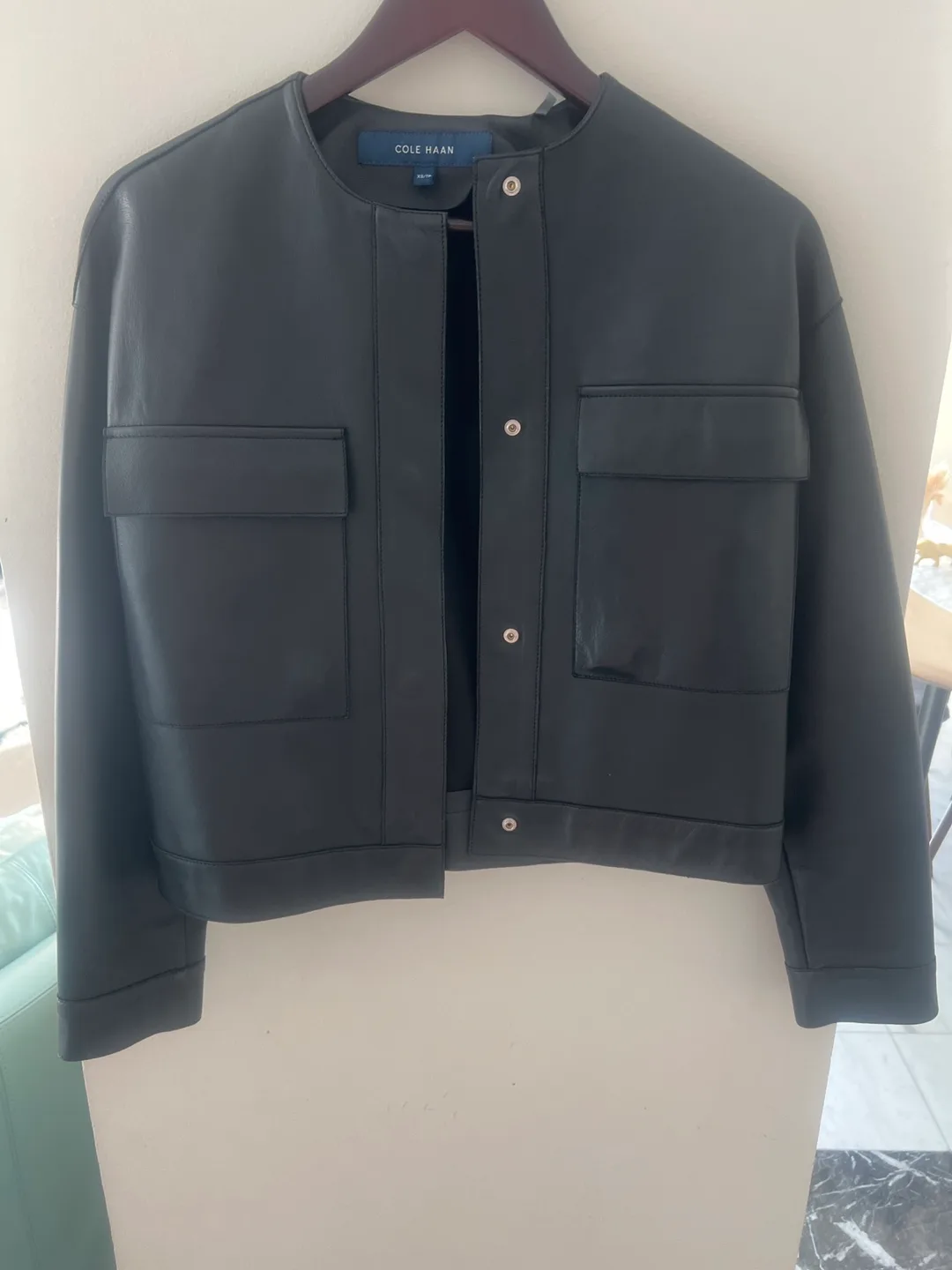 Cole Haan Black Leather Jacket - Size XS thumbnail
