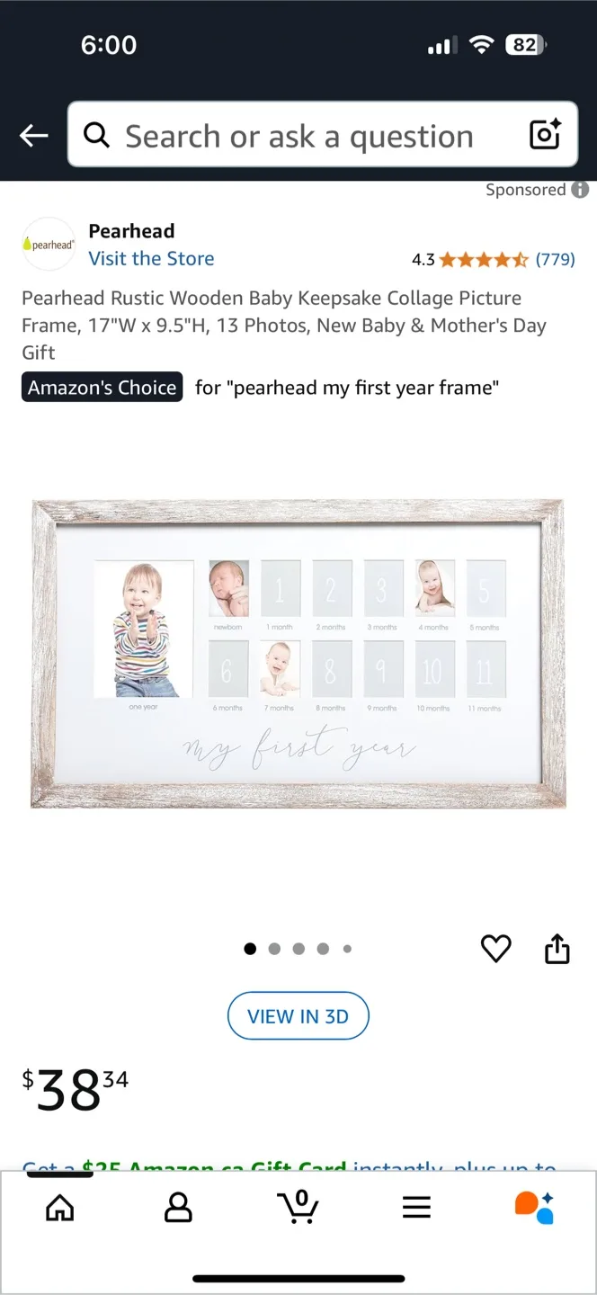 Pearhead Baby's First Year Frame - New in Box! thumbnail