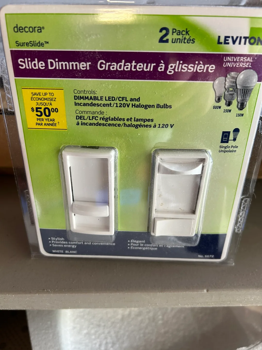 Leviton decora SureSlide Dimmer - 2 Pack thumbnail