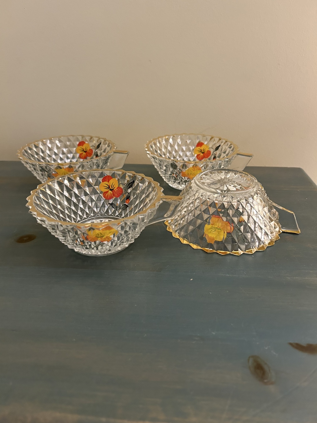 Vintage Glass Cups or Desert bowls set of 4