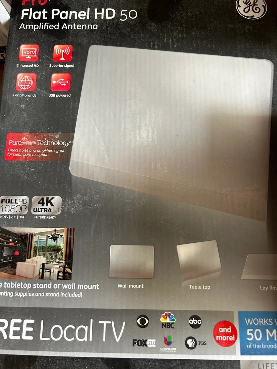 GE Flat Panel HD 50 Amplified Antenna thumbnail