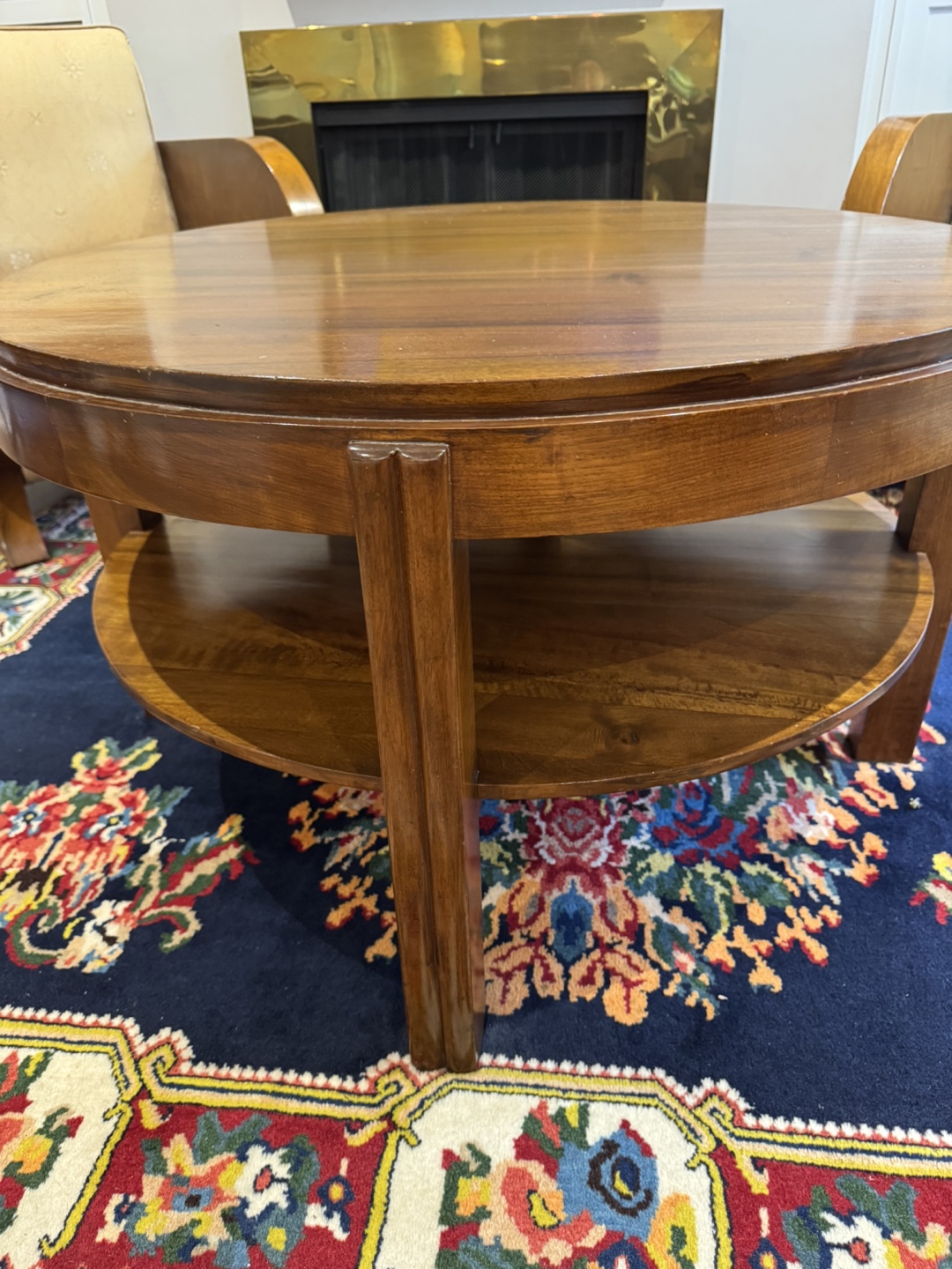 Vintage Art Deco Armchair & Round Coffee Table - photo 4