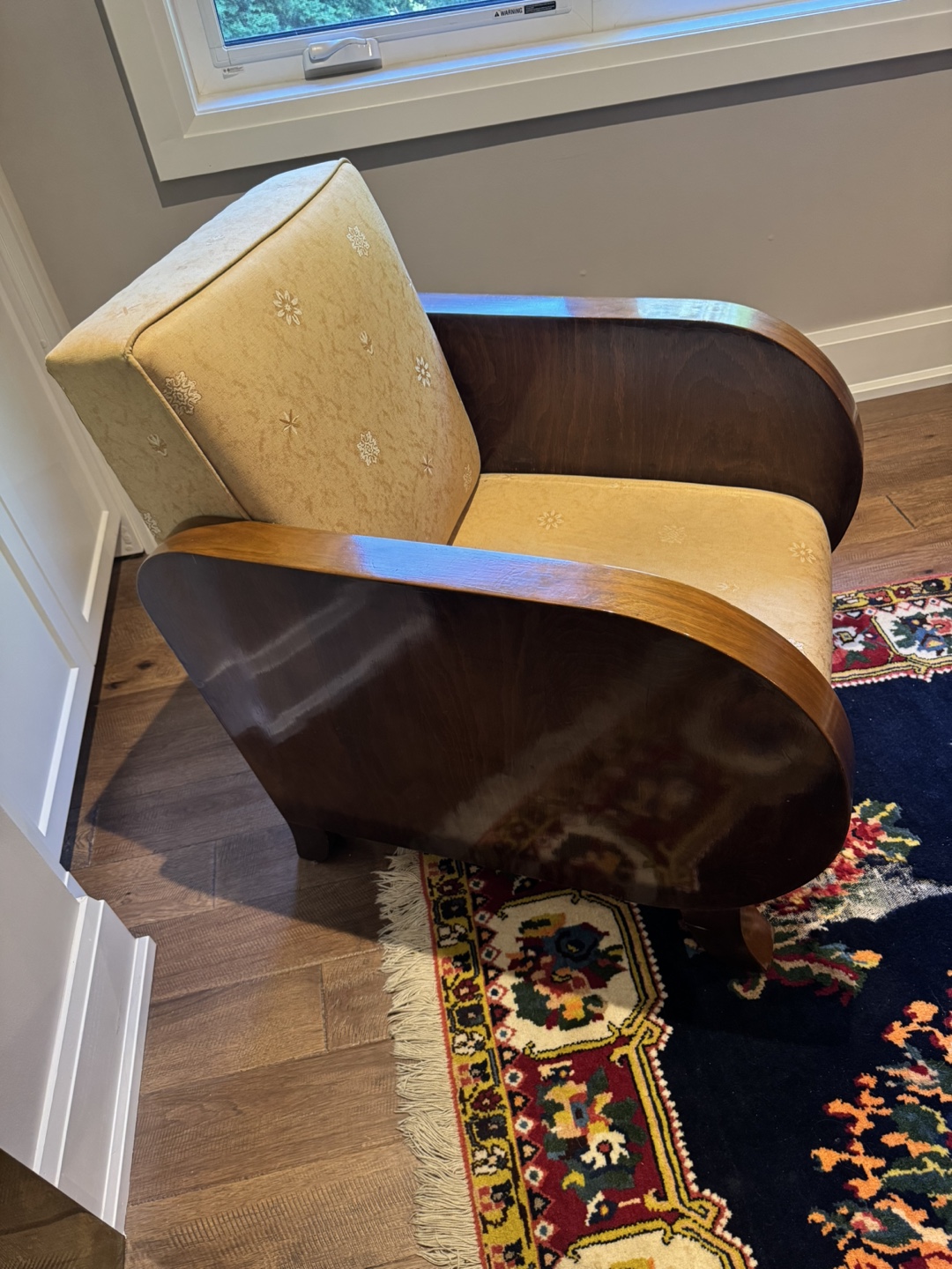 Vintage Art Deco Armchair & Round Coffee Table - photo 5