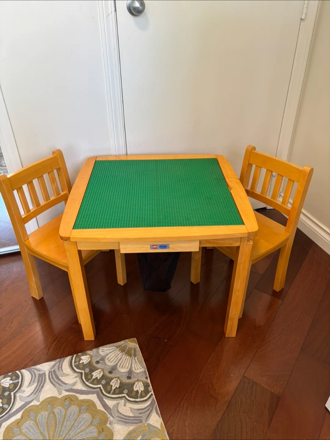 Wooden Reverse Top Lego Table with 2 Chairs thumbnail