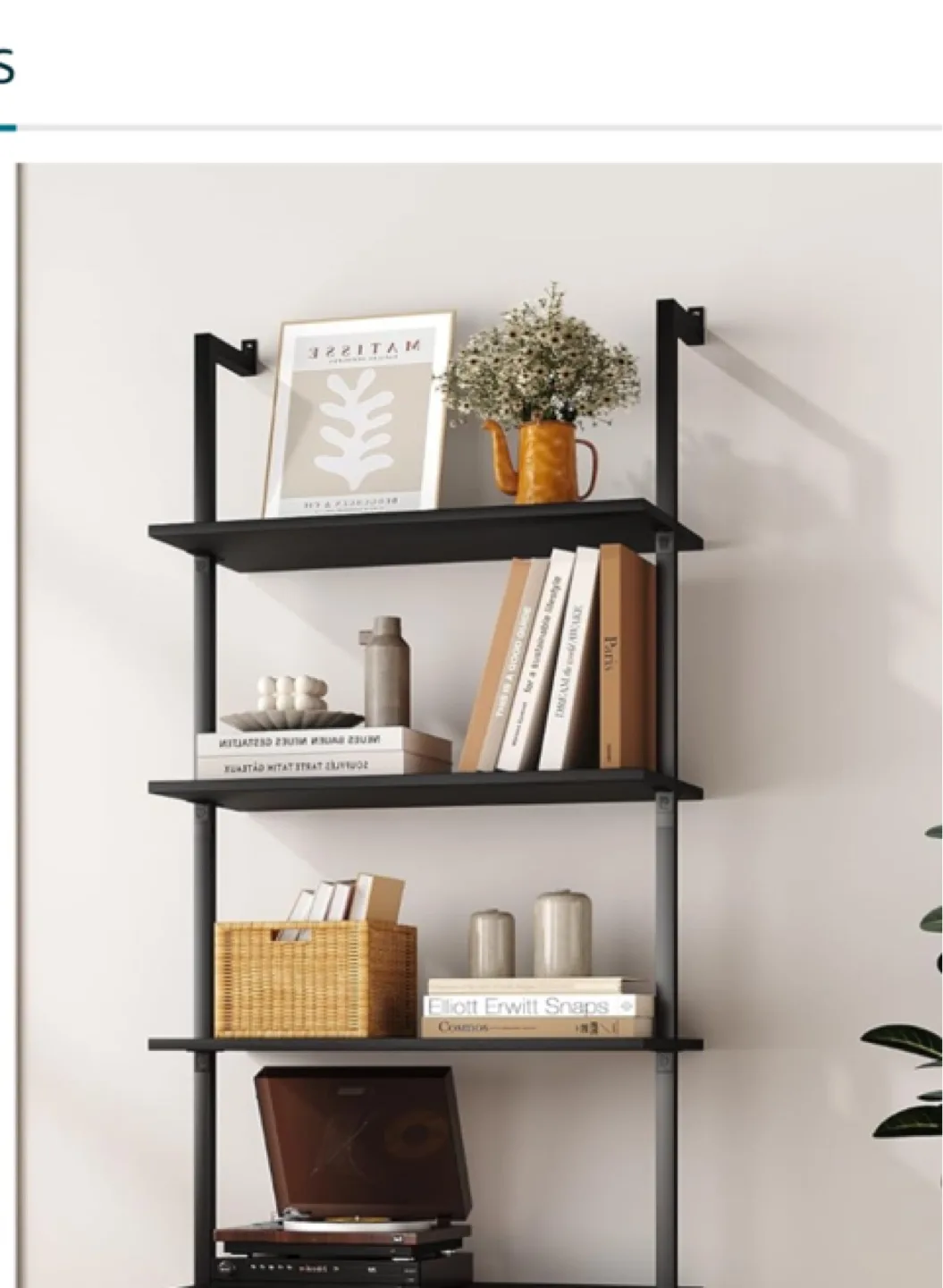 Gadroad 5 Tier Tall Bookshelf with Cabinet, 73" Modern Bookcase thumbnail