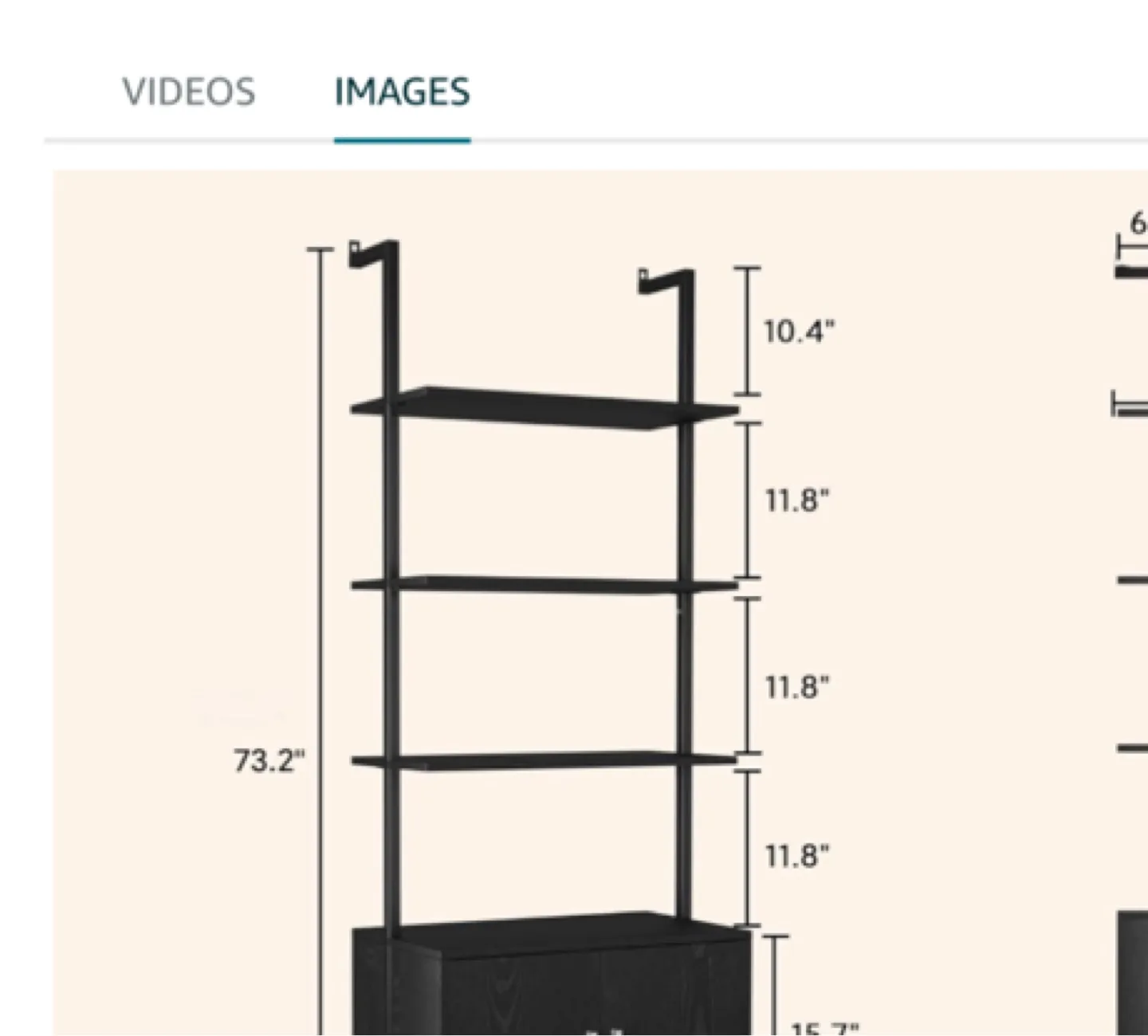 Gadroad 5 Tier Tall Bookshelf with Cabinet, 73" Modern Bookcase image indicator(2)