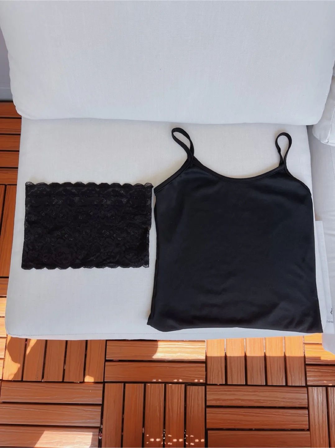 Black Cami Top and Lace Bandeau-Size S thumbnail