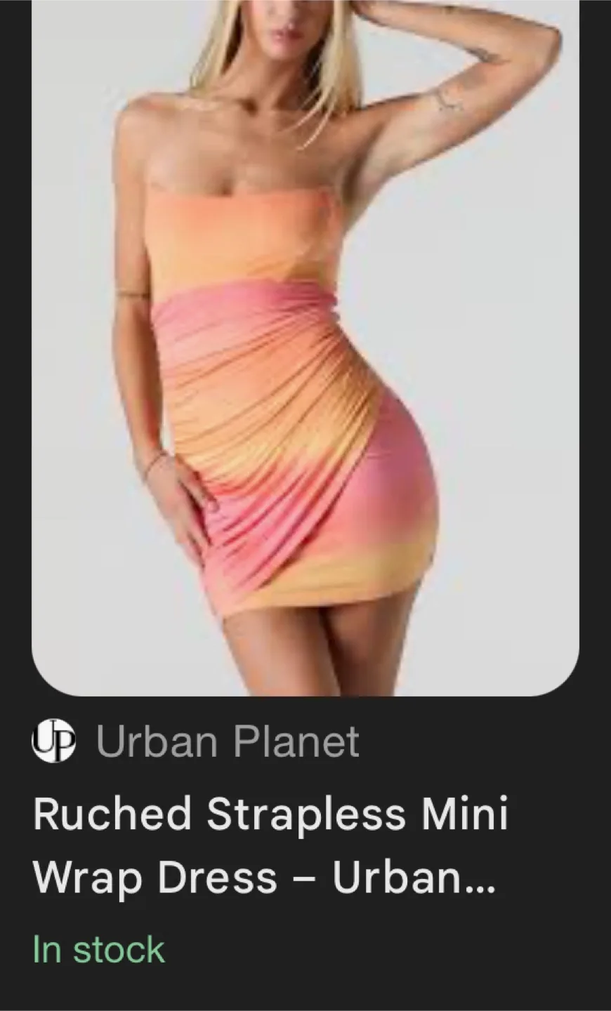 Urban Planet Ruched Strapless Mini Wrap Dress thumbnail