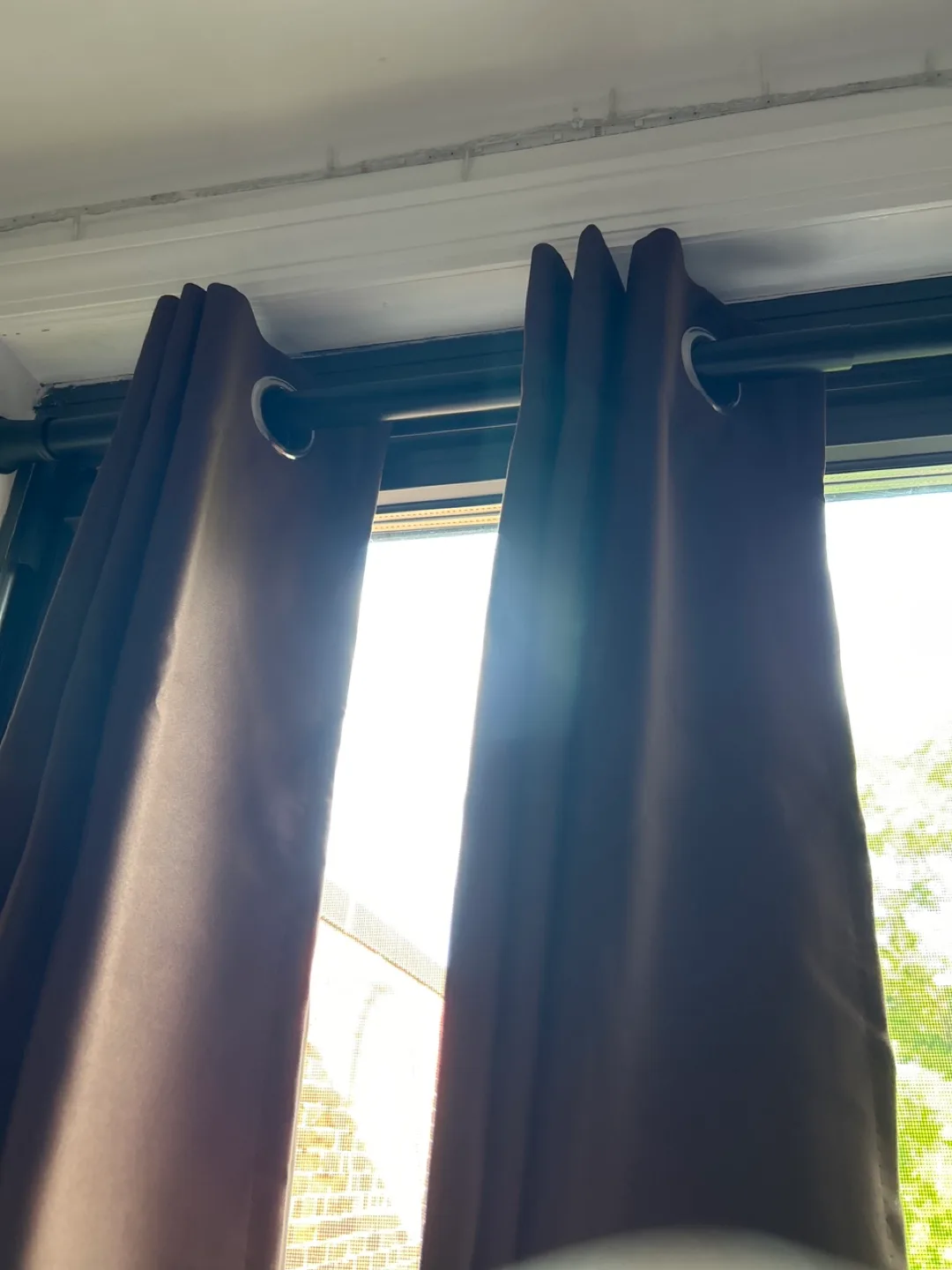 Set of Dark Brown Curtains 38”W x 63”L thumbnail