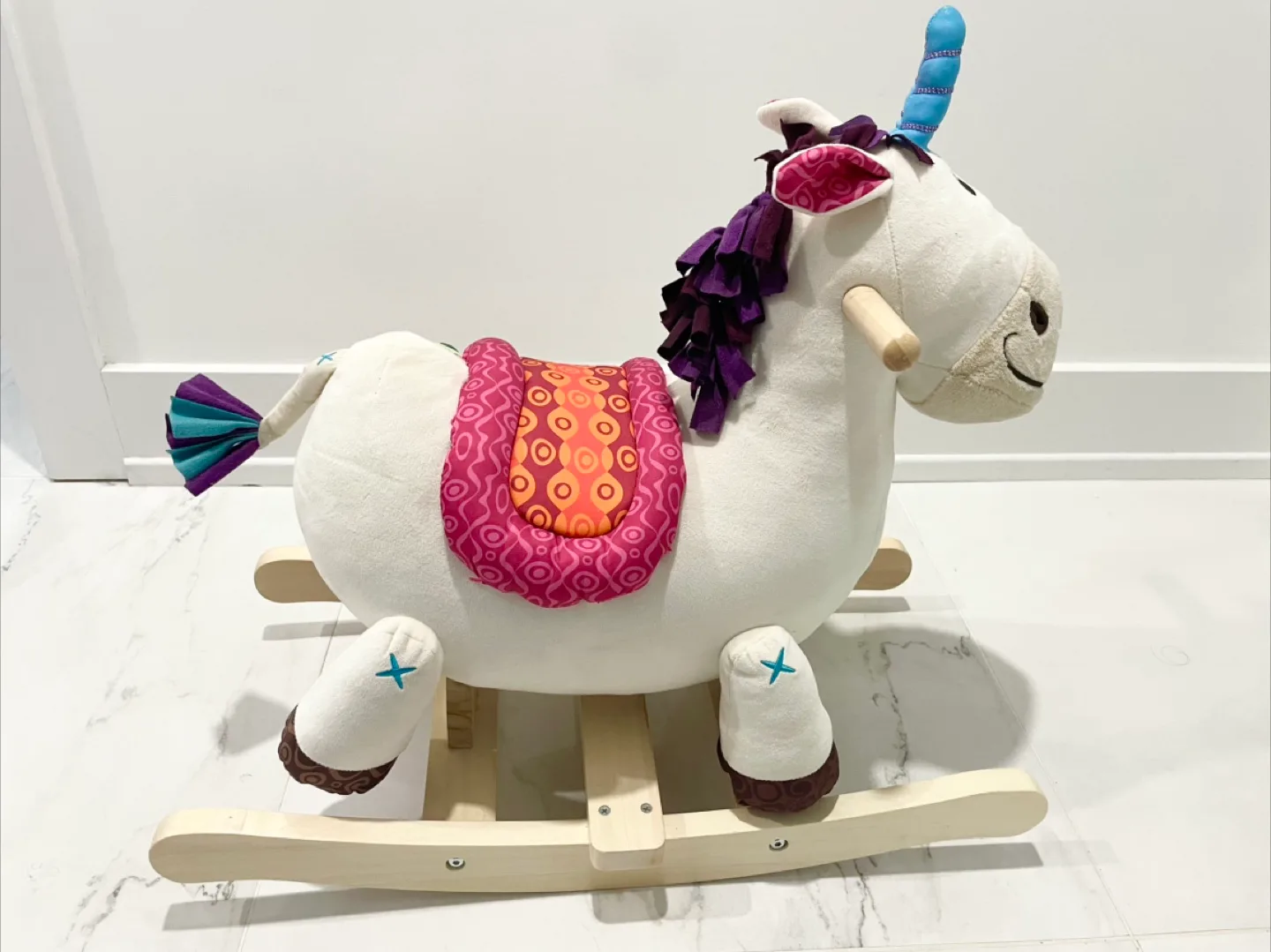 New! Unicorn Wooden Rocking Toy, by B. toys image indicator(5)