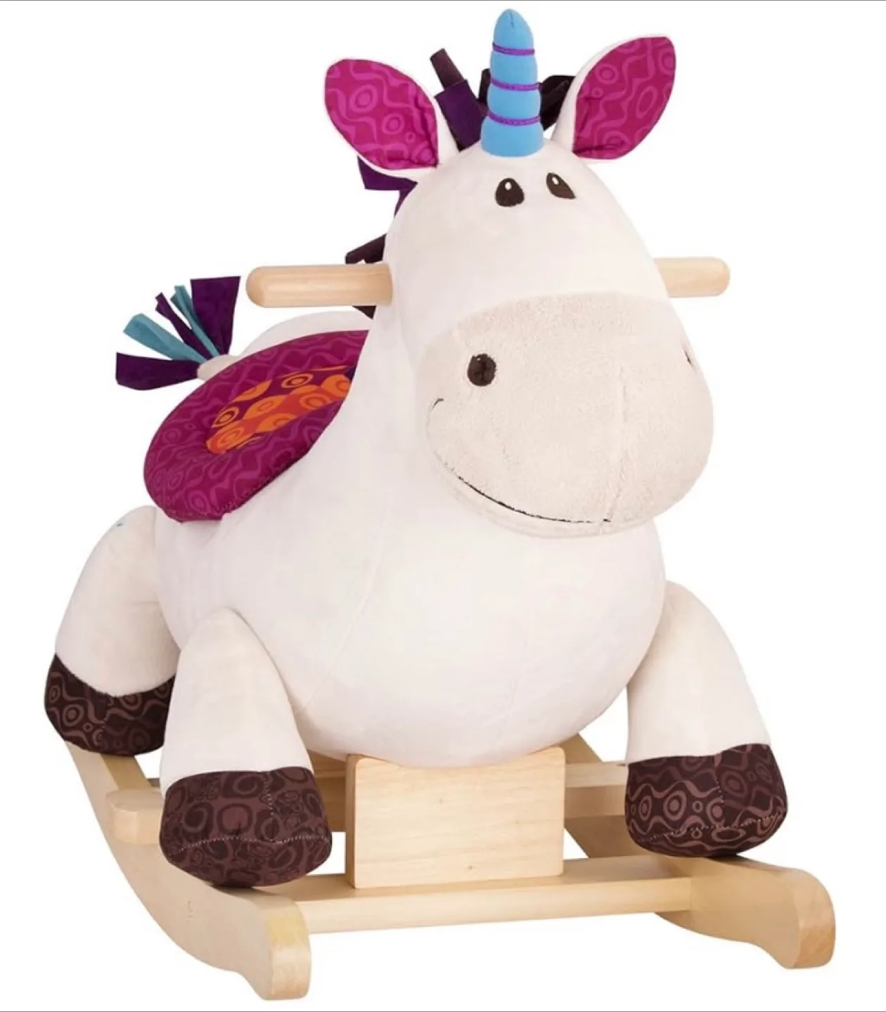 New! Unicorn Wooden Rocking Toy, by B. toys image indicator(2)