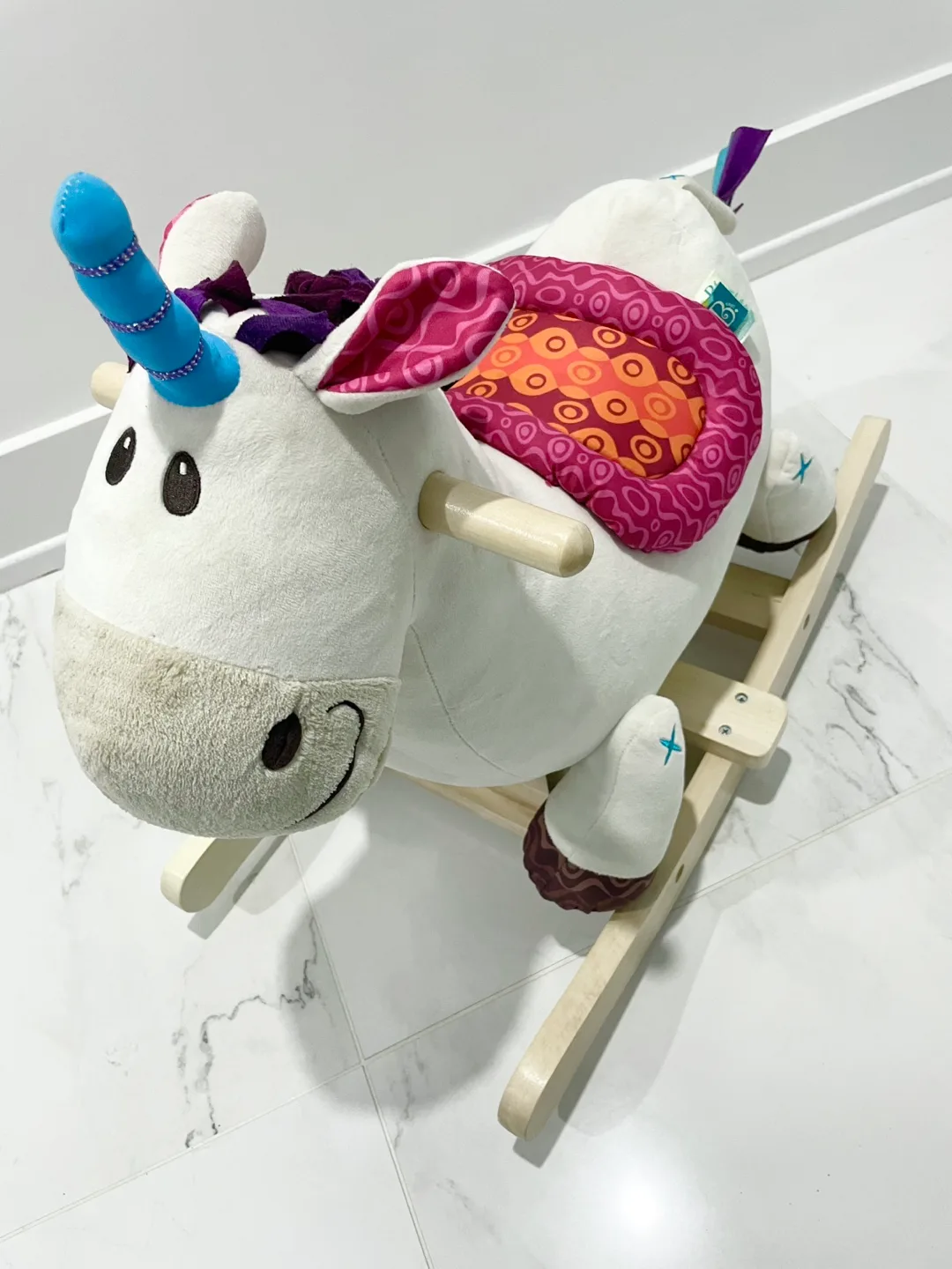 New! Unicorn Wooden Rocking Toy, by B. toys image indicator(4)