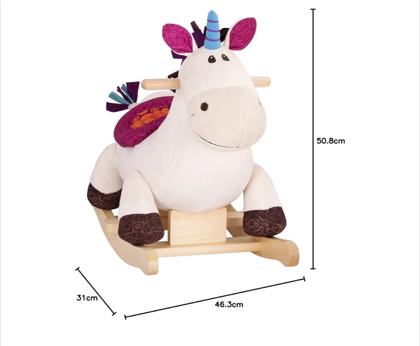 New! Unicorn Wooden Rocking Toy, by B. toys image indicator(9)