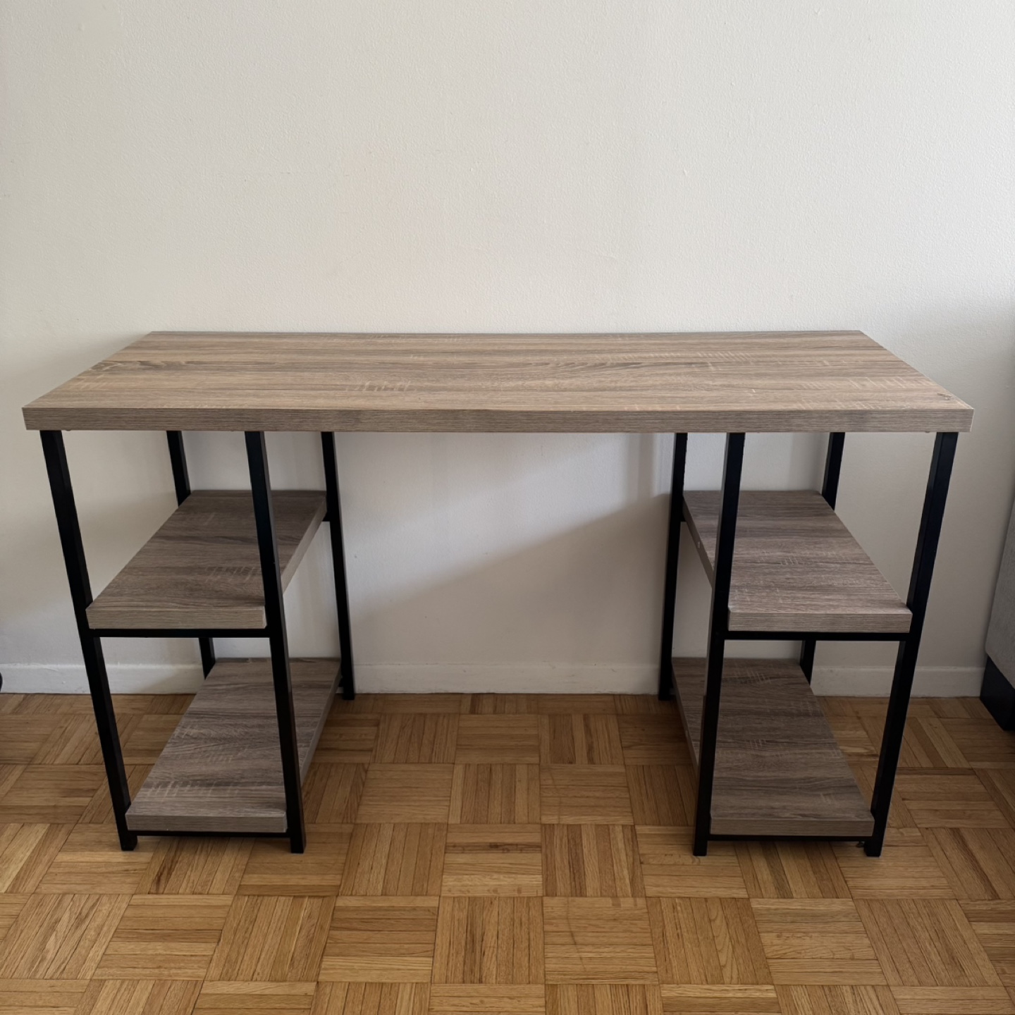 Wood and Metal Desk with Shelves