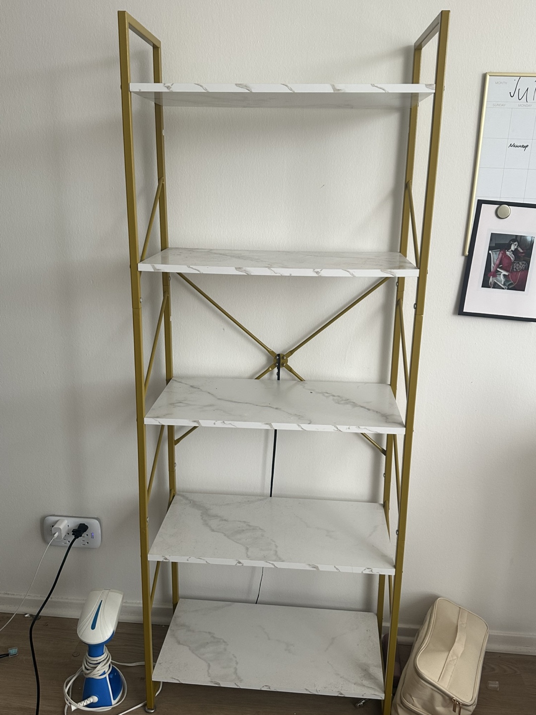 Gold & Marble 5-Tier Ladder Shelf