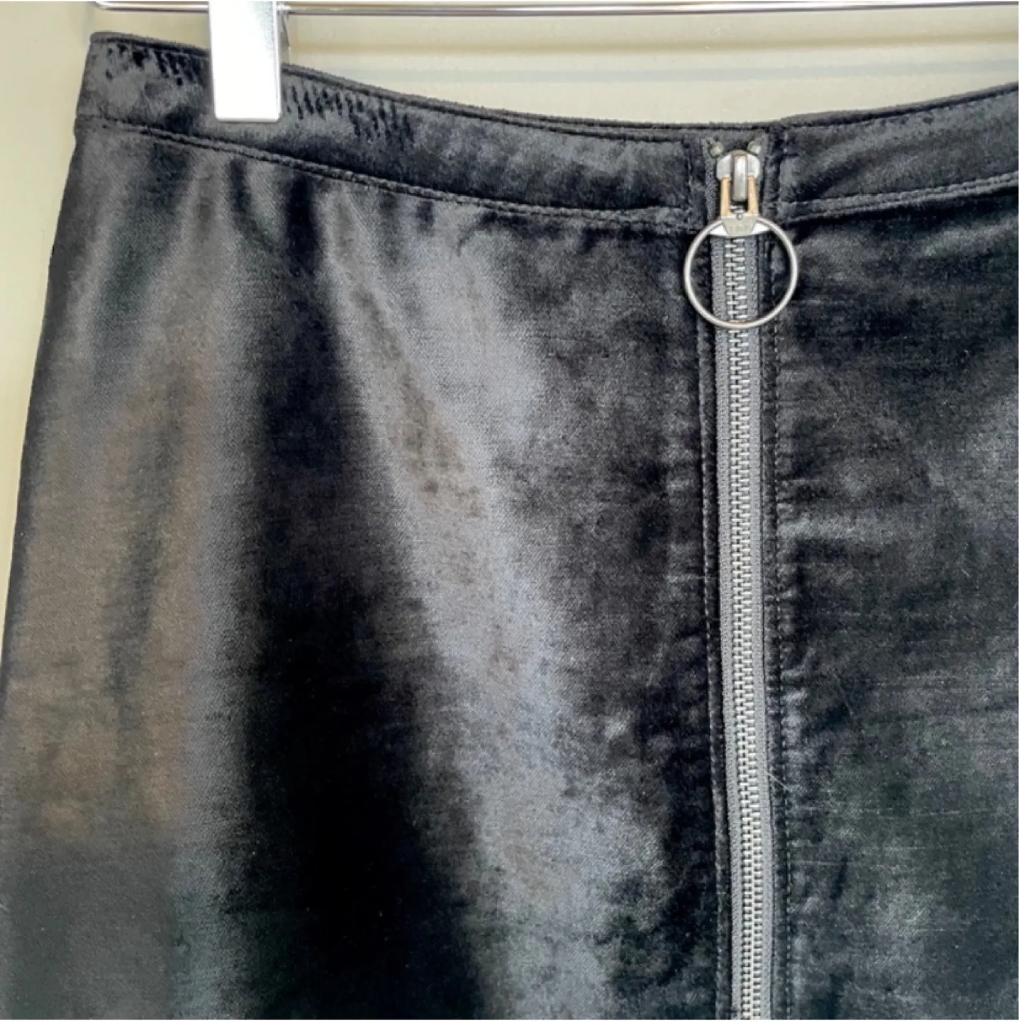 Free People Black Velvet Mini Skirt size 2 image indicator(2)