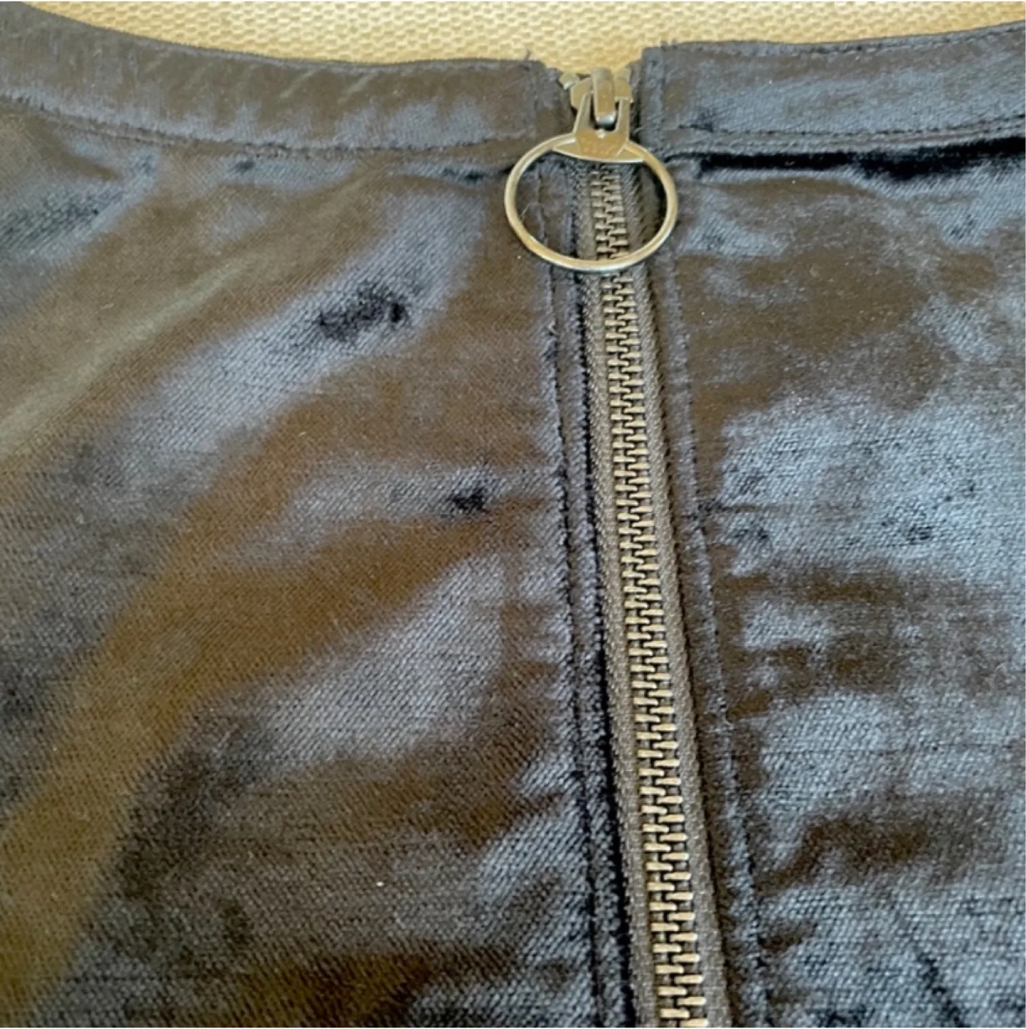 Free People Black Velvet Mini Skirt size 2 image indicator(6)