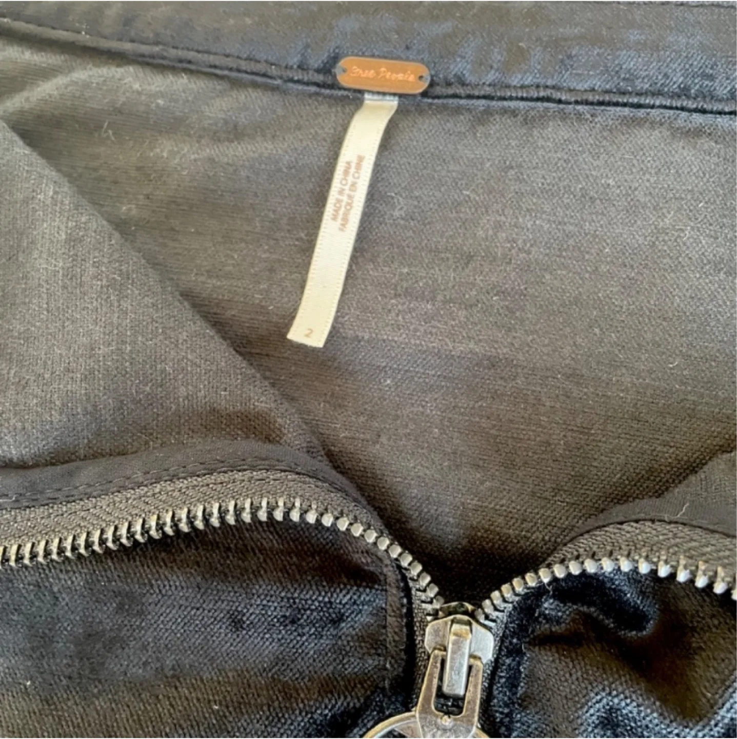 Free People Black Velvet Mini Skirt size 2 image indicator(7)