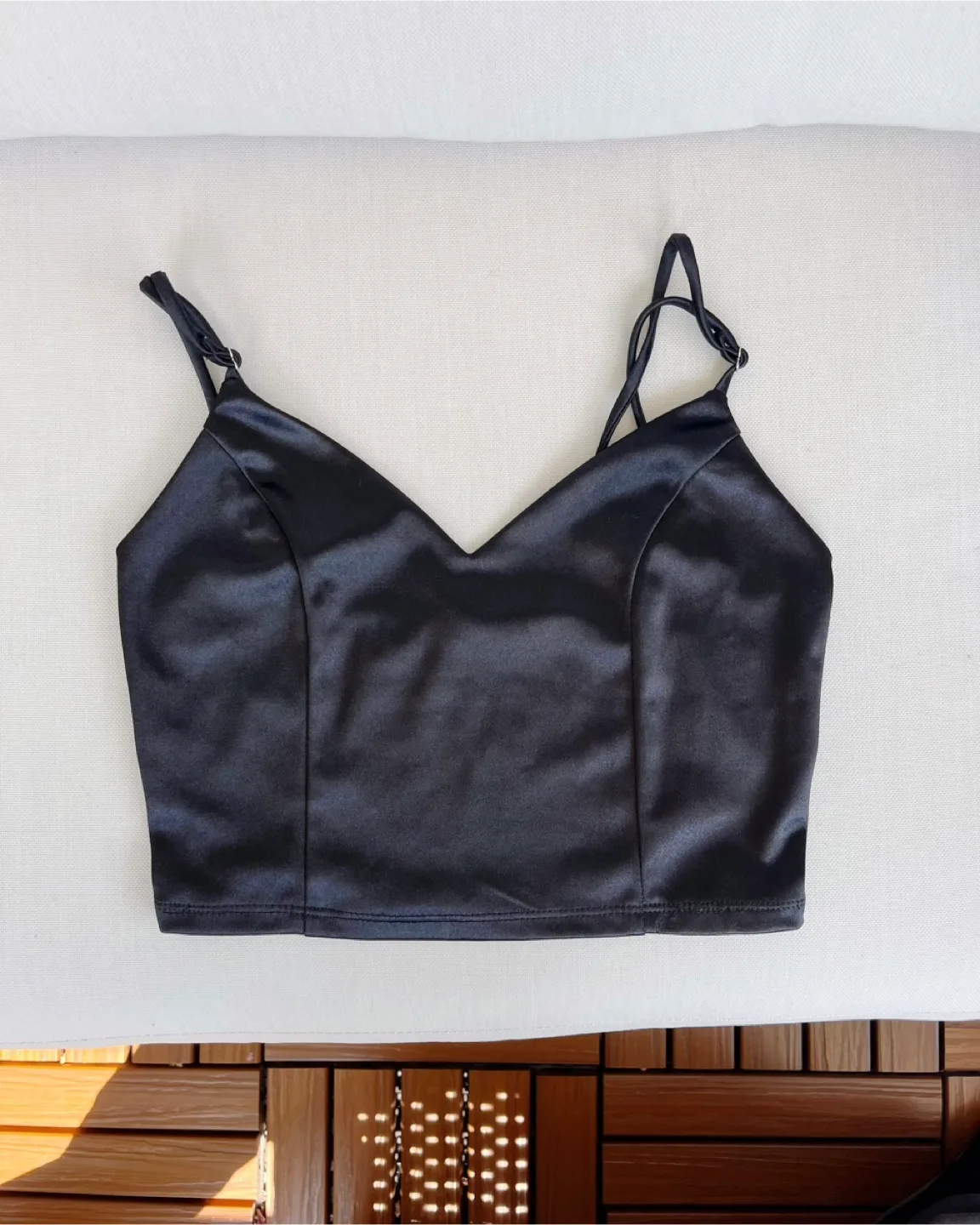 Brand New Blue Blush Black Cami Top-Size S thumbnail