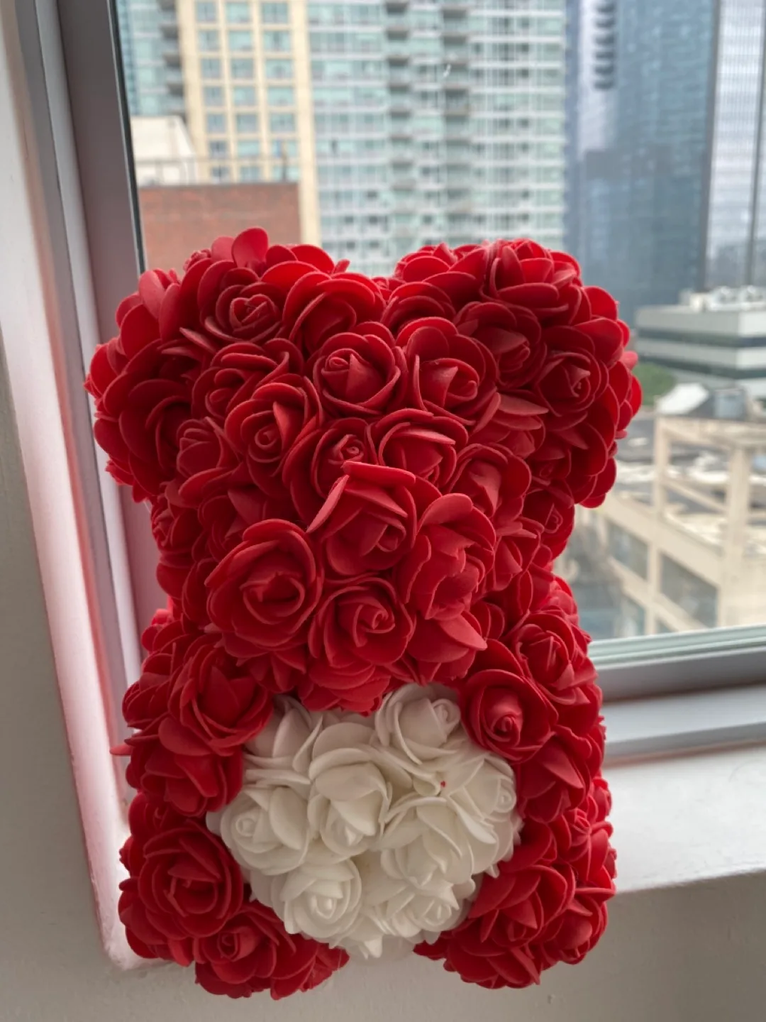 Red & White Rose Teddy Bear thumbnail