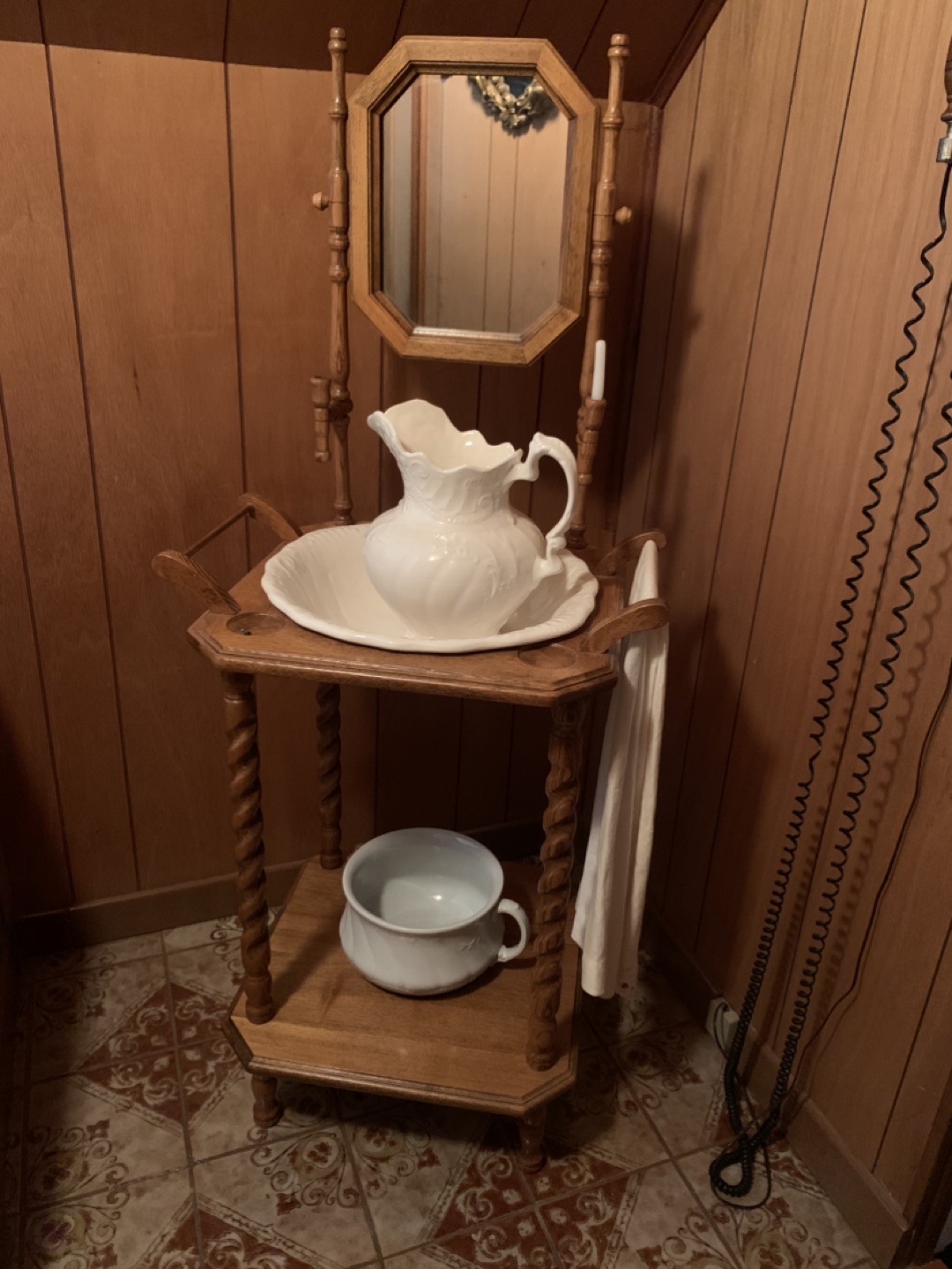 Antique Washstand with Mirror