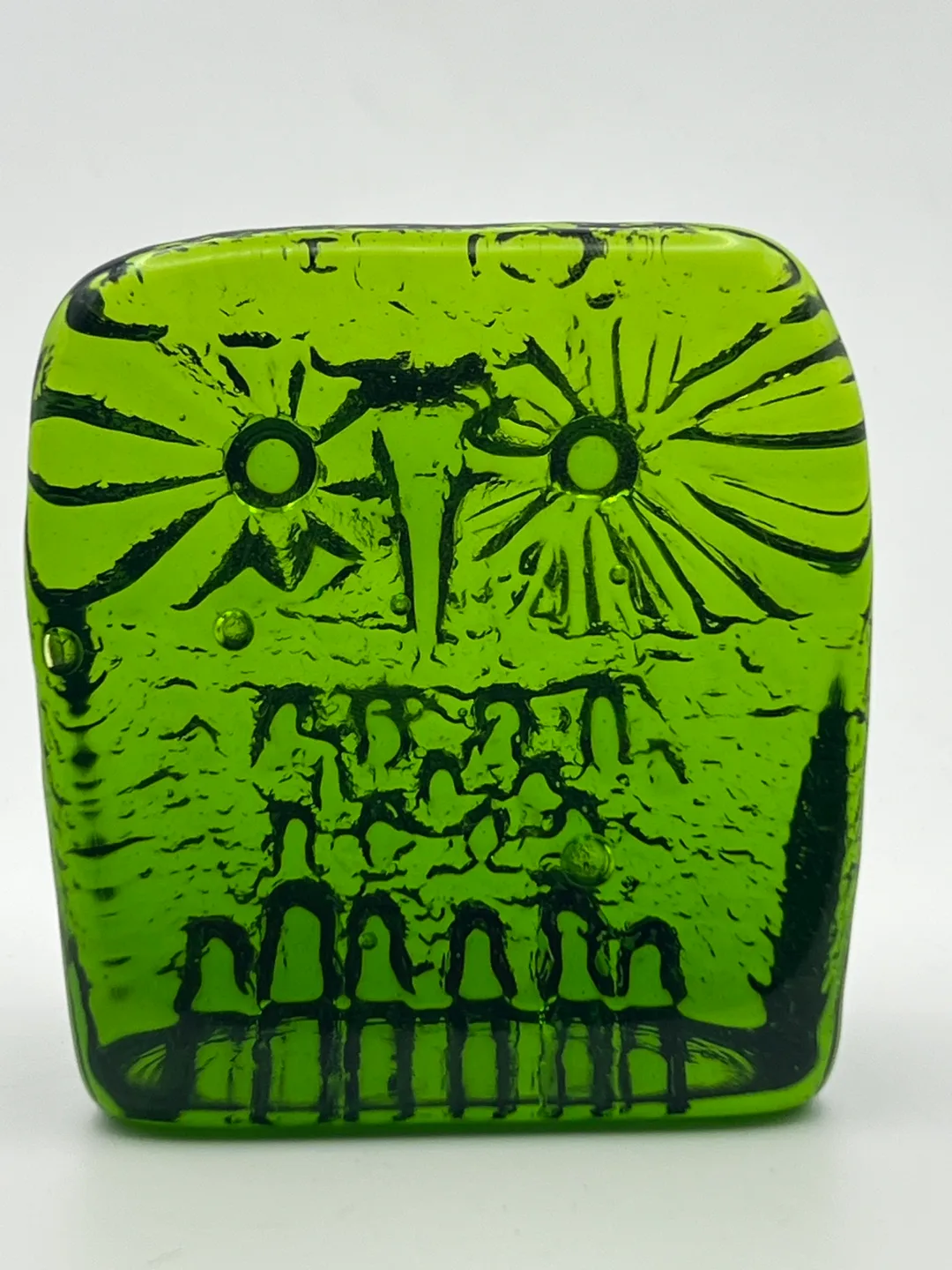 Blenko Green Glass Owl Sculpture image indicator(2)