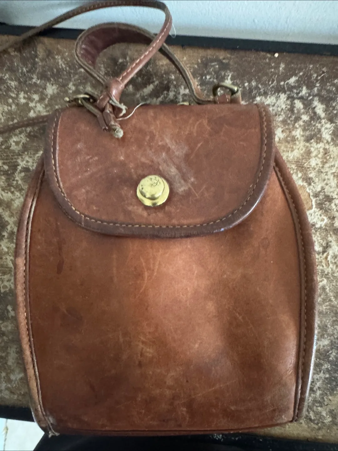 Vintage Coach Brown Leather Mini Bag thumbnail