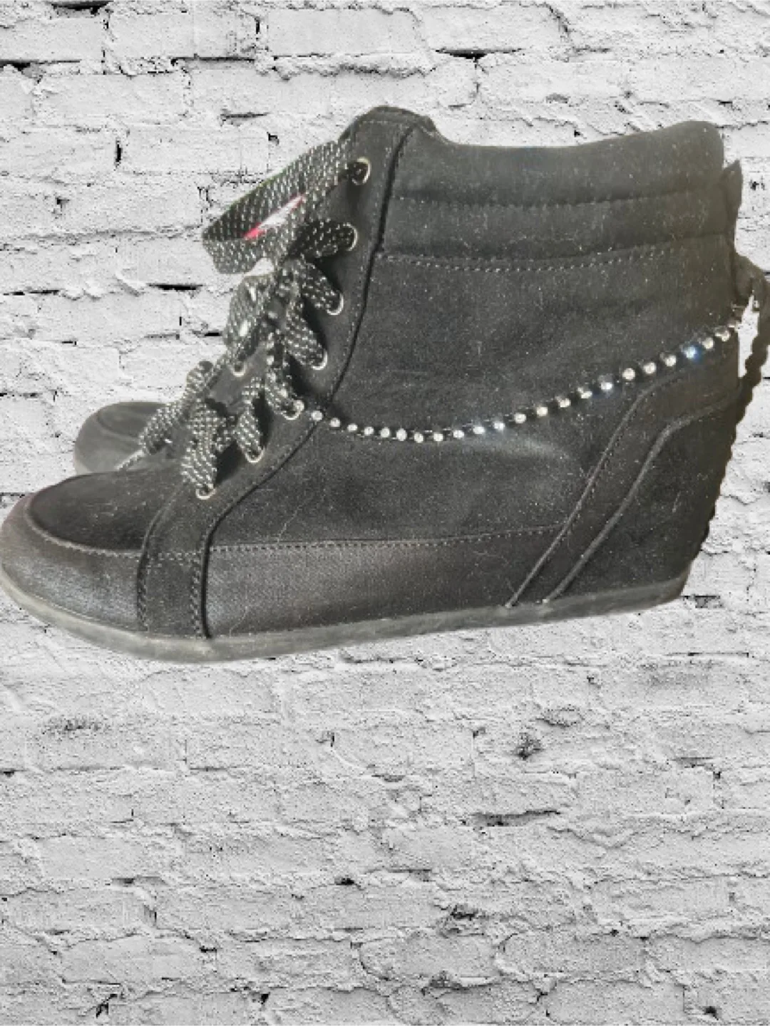 Black Wedge Heel Sneakers 🇨🇦 thumbnail