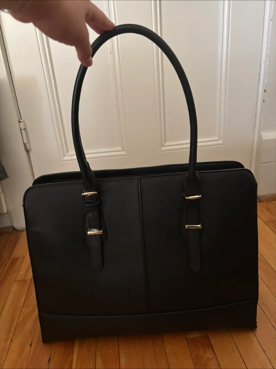 Black Tote Bag with Shoulder Strap thumbnail