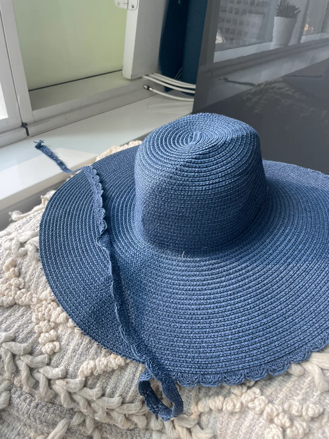 Blue Wide Brim Sun Hat thumbnail