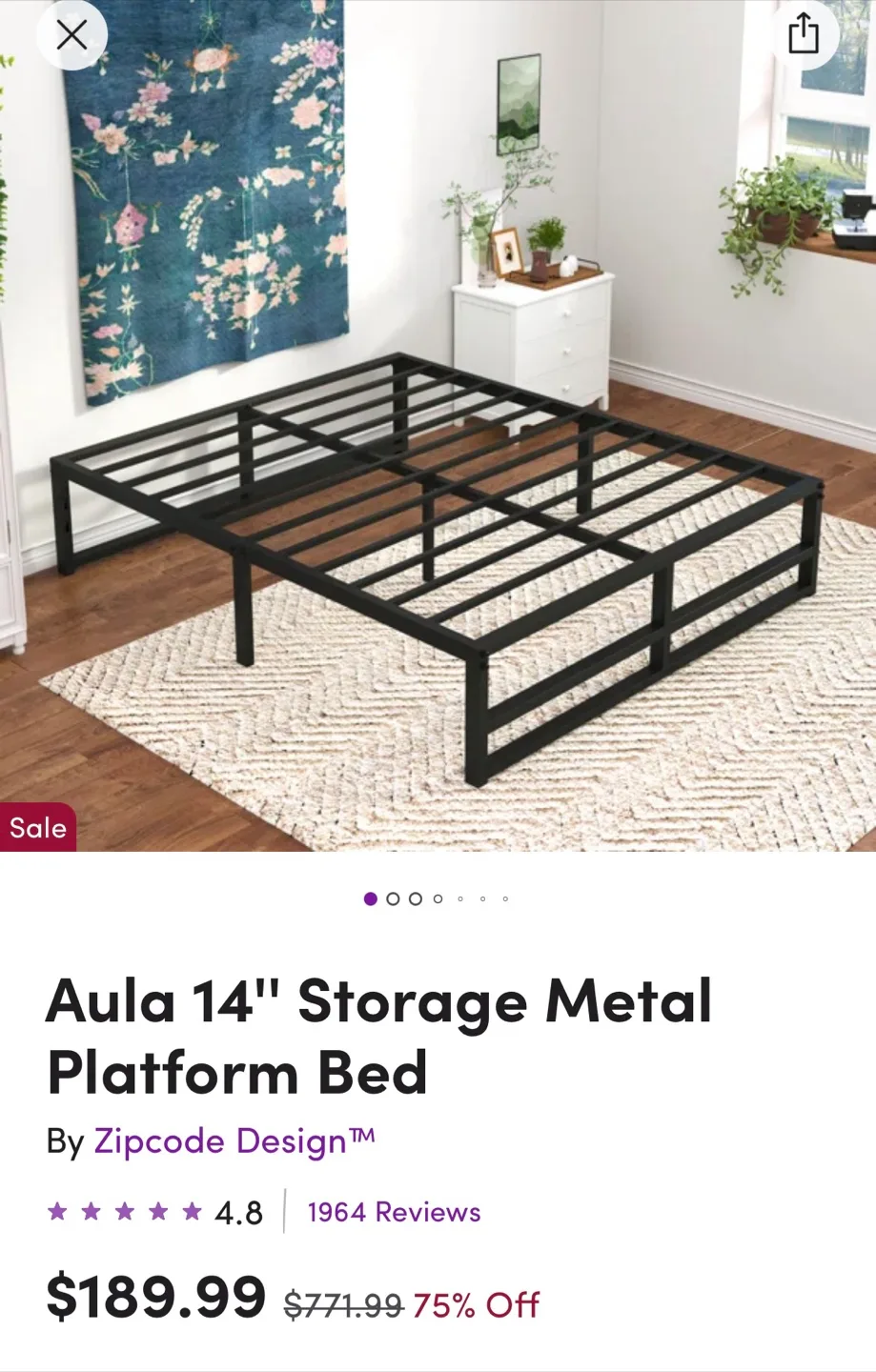 Bed frame Queen size thumbnail
