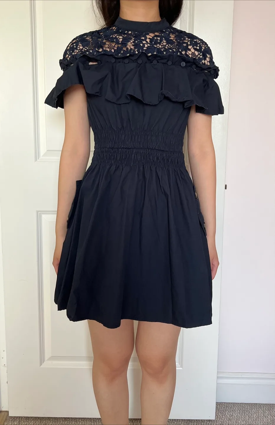 Self Portrait Navy Lace Dress thumbnail